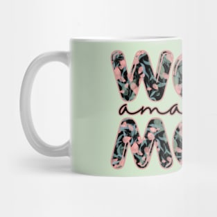 Watercolor Flowers Wow Amazing Mom Pink Graphic Mug